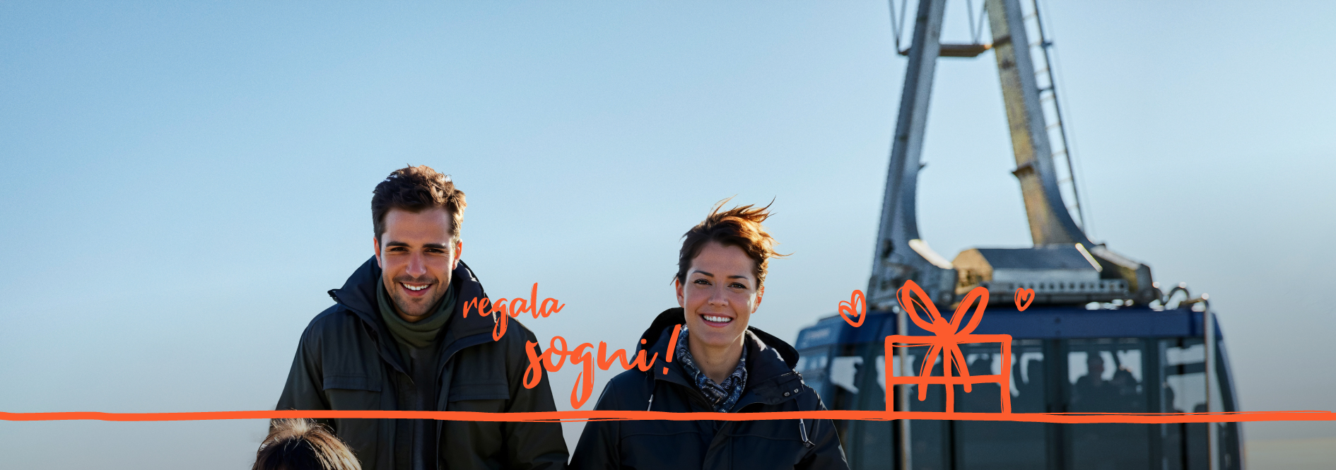 Famiglia che usufruisce del regalo pieno di sogni