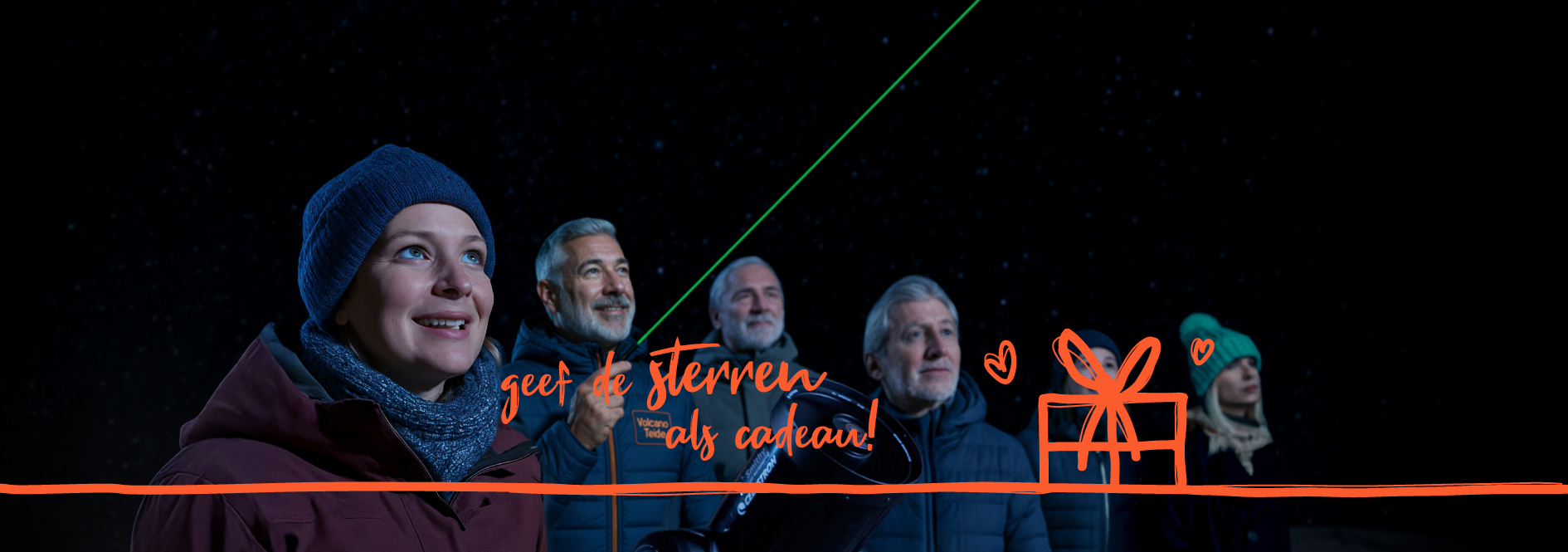 Mensen geniet van hun cadeau om sterren te kijken