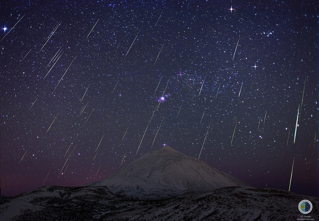 Observar las estrellas en Tenerife - lluvia de estrellas Gemínidas