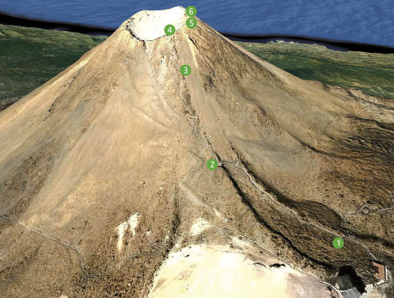 What does the trail to the crater of Mount Teide look like What does the trail to the crater of Mount Teide look like