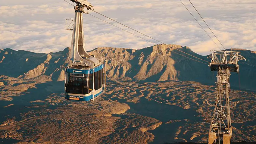 The cabin of the Teide cable car