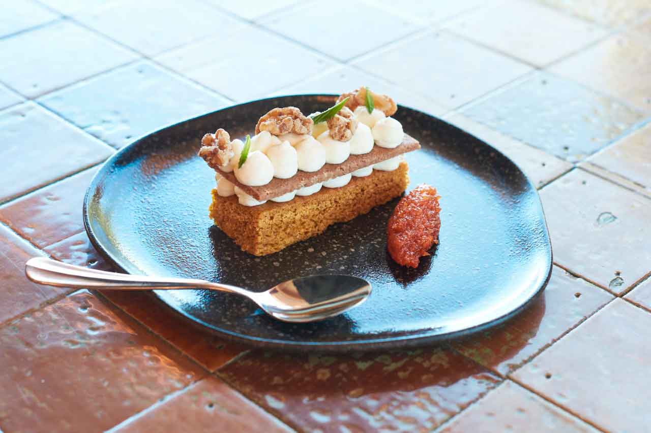 Dessert vegetarian dinner sunset Teide