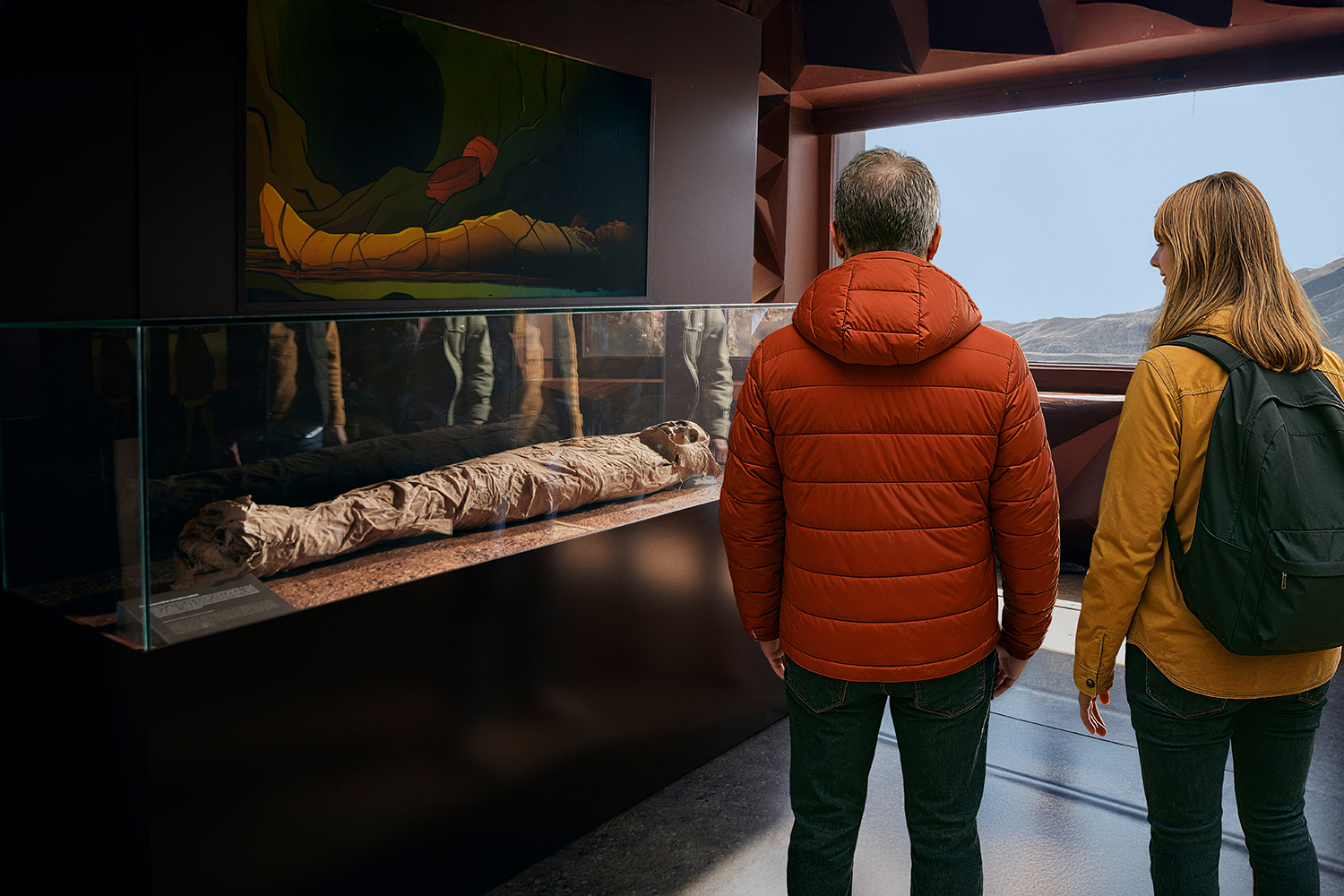 Guanchen-Mumie in der Ausstellung &bdquo;Teide Legend Tour&ldquo;