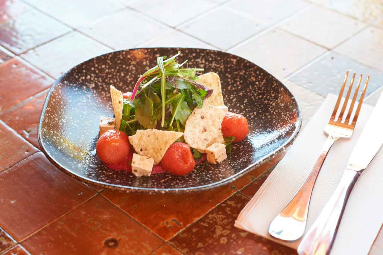 Salad vegetarian dinner sunset Teide