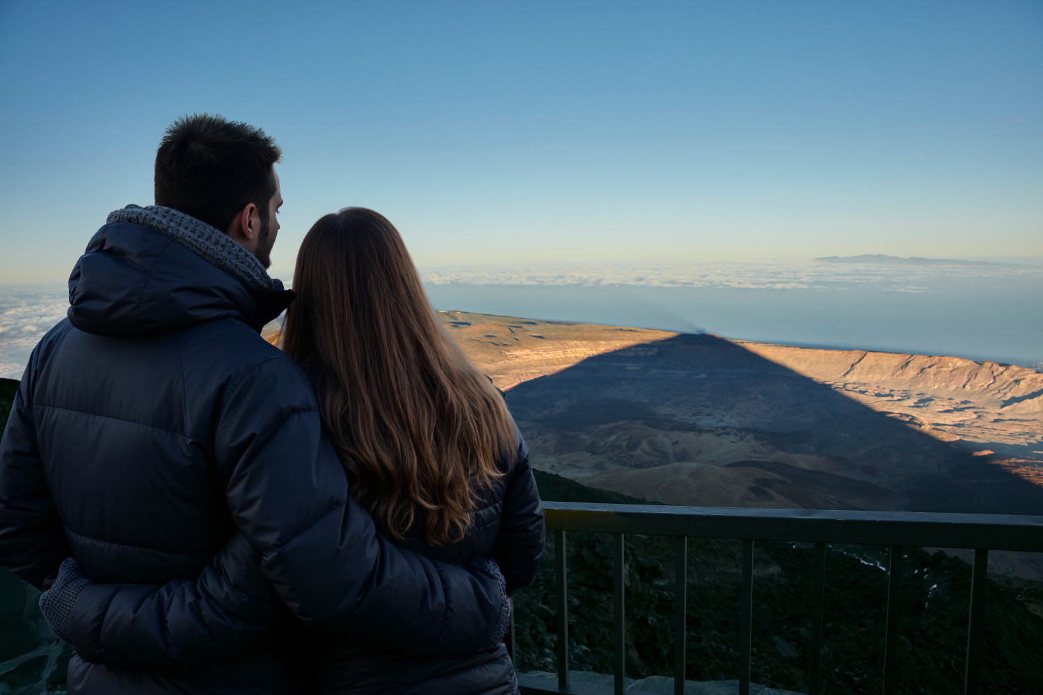 La majestuosa sombra del Teide al atardecer